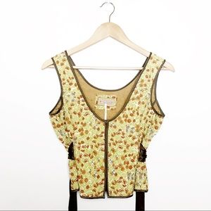 Free People Floral Vest with Tie Waist